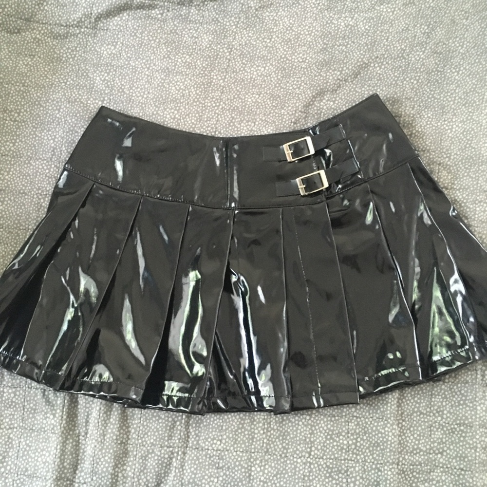 Pleated PVC skirt